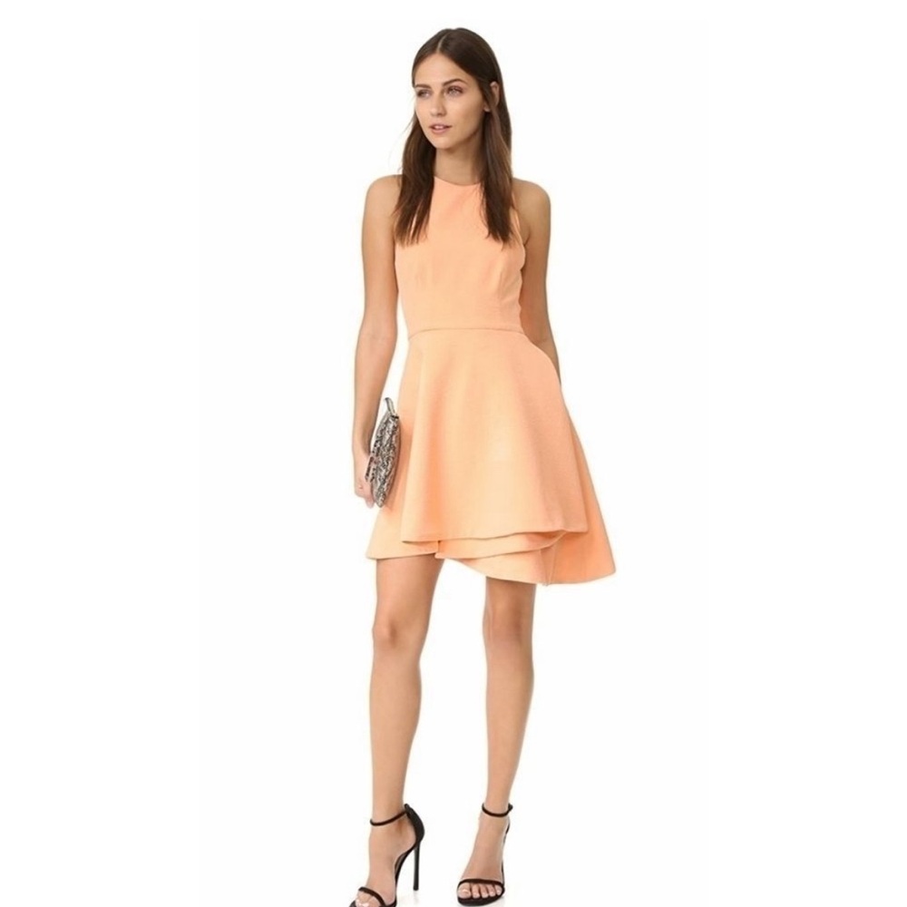C/MEO Collective Fools Gold Racerback Asymmetrical Mini Dress Coral Size XS